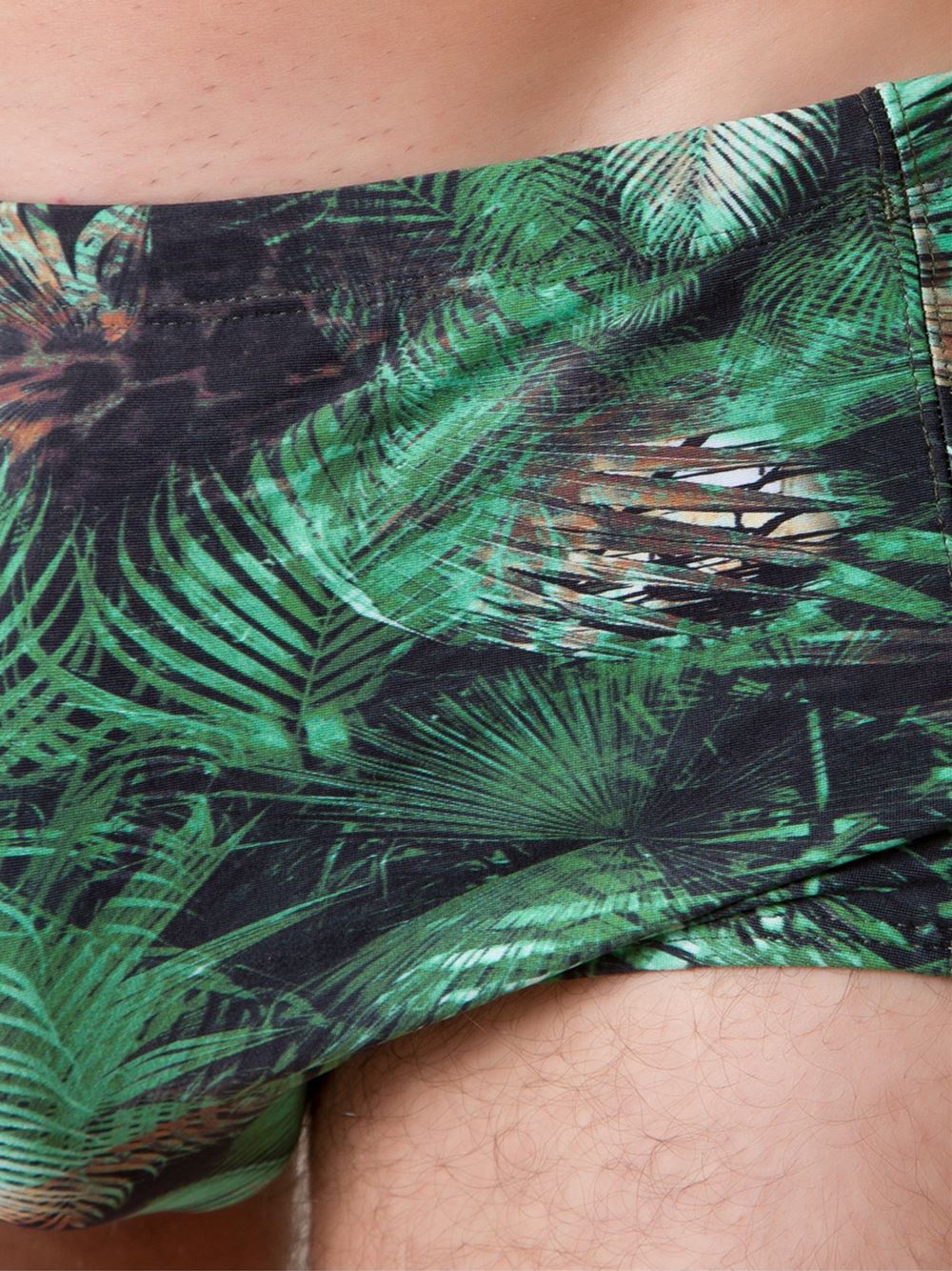 foliage print swim trunks