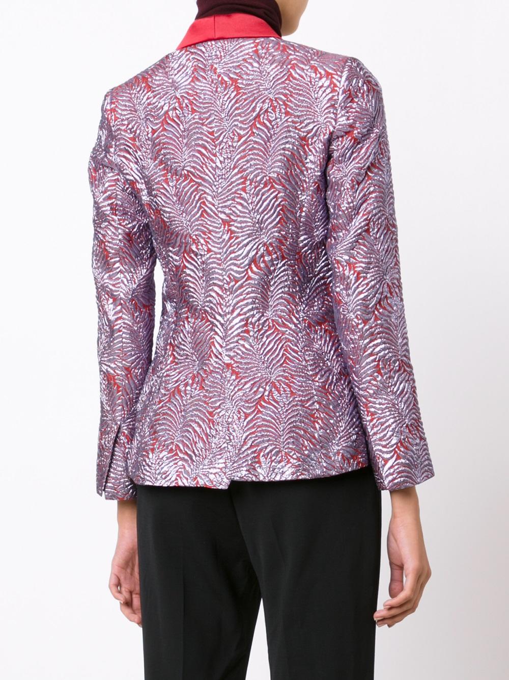 metallic smoking jacket 