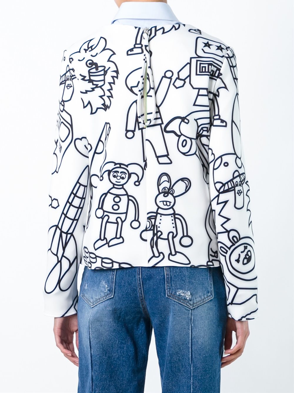 'cartoon characters'印花套头衫