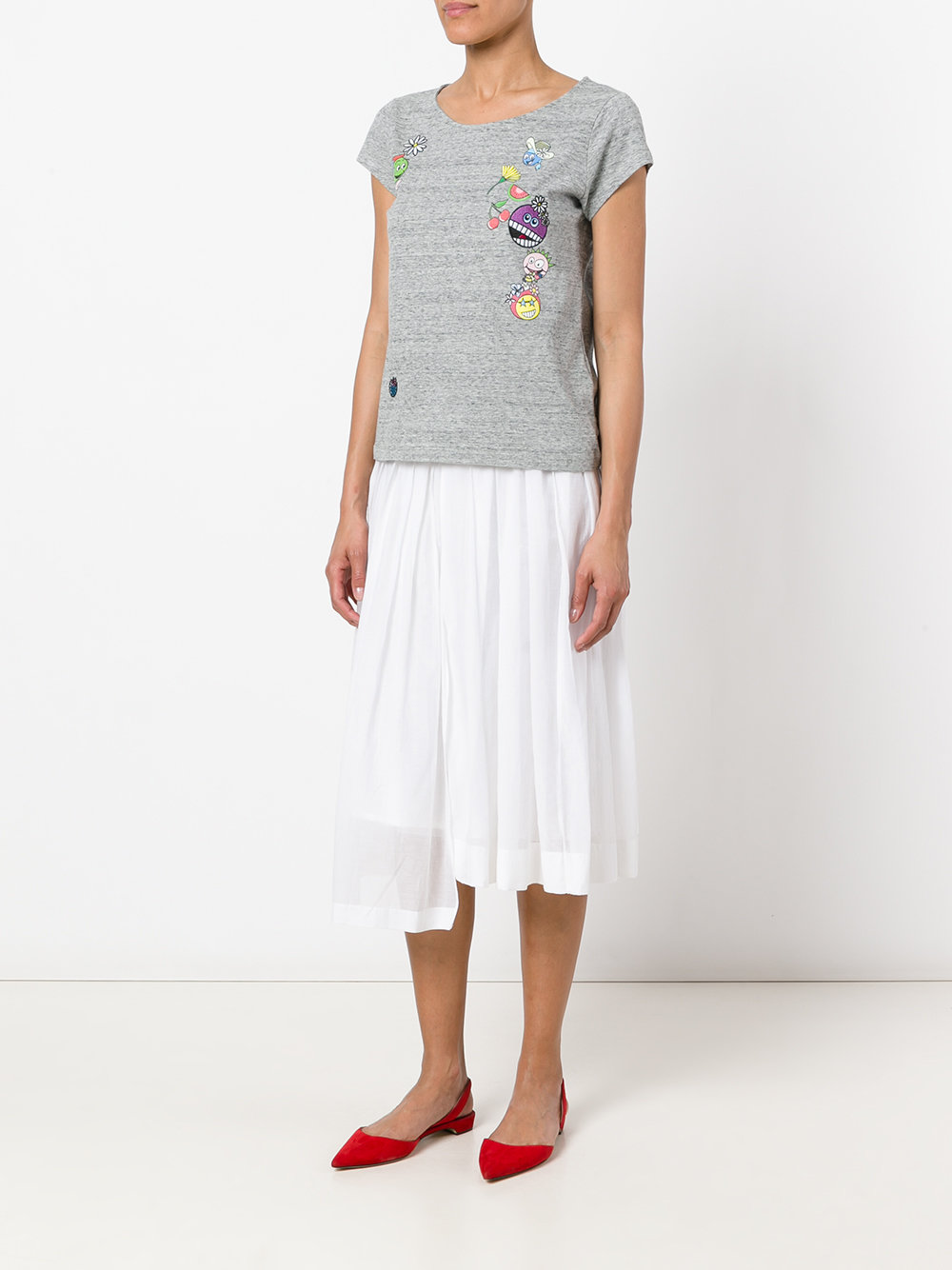 printed patch T-shirt 