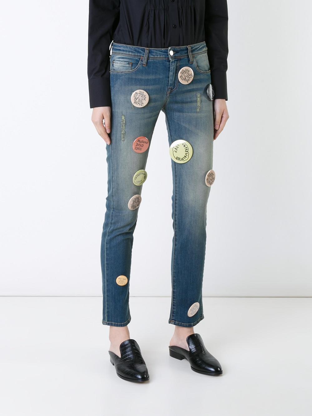 Robert Montgomery quote badge jeans