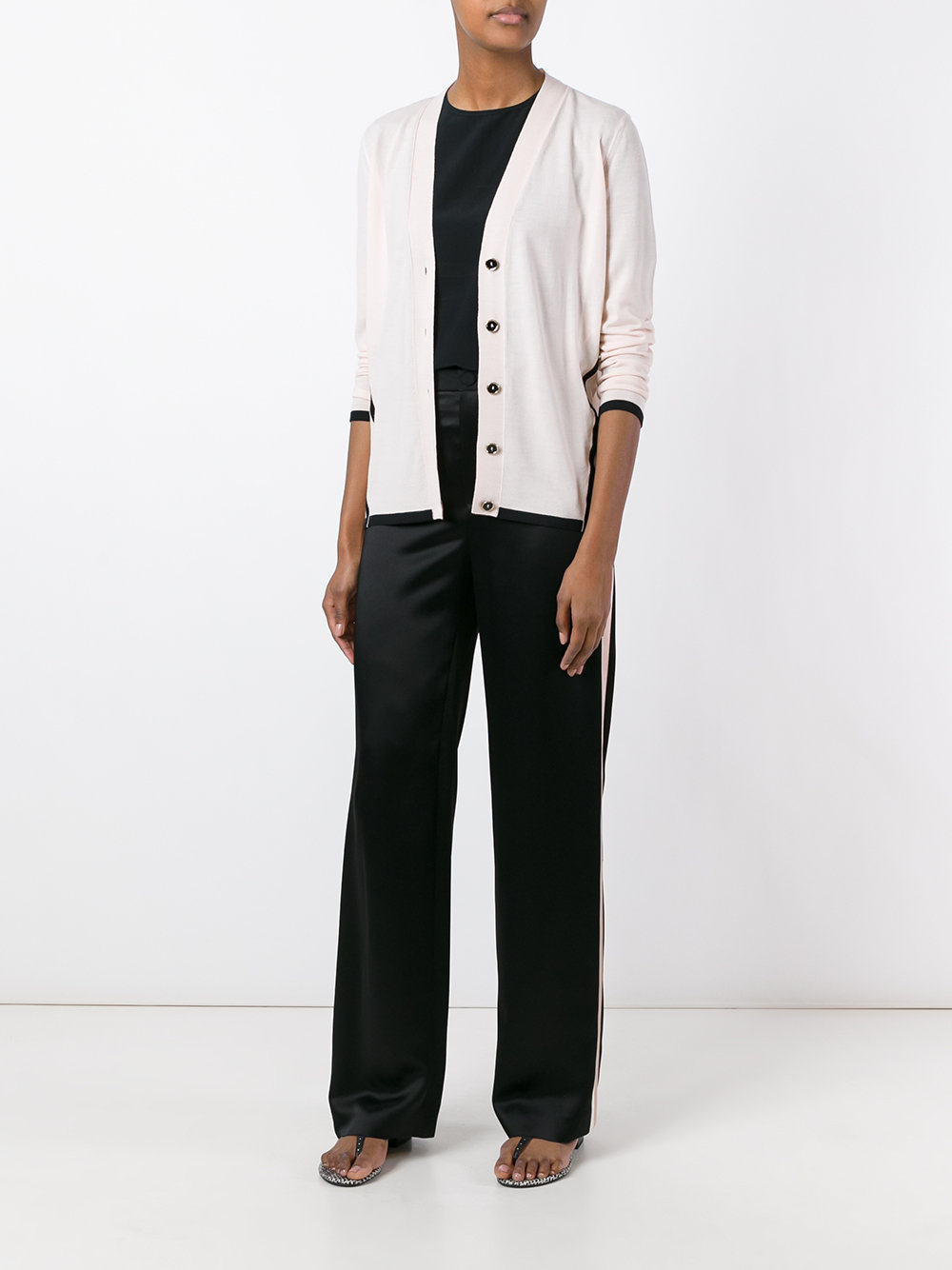 contrast trim cardigan