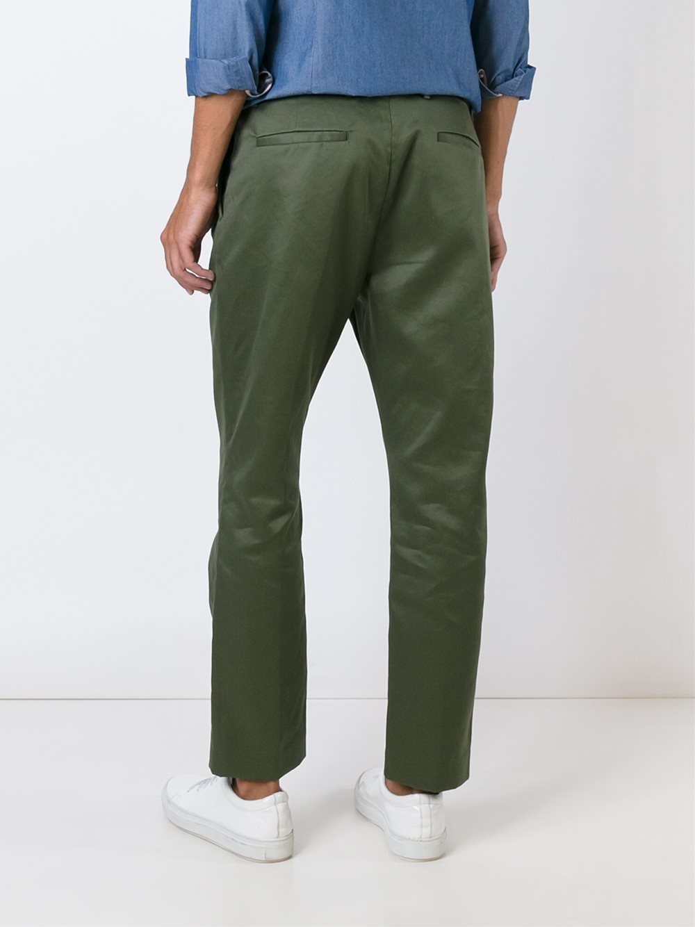 dropped crotch straight-fit chinos