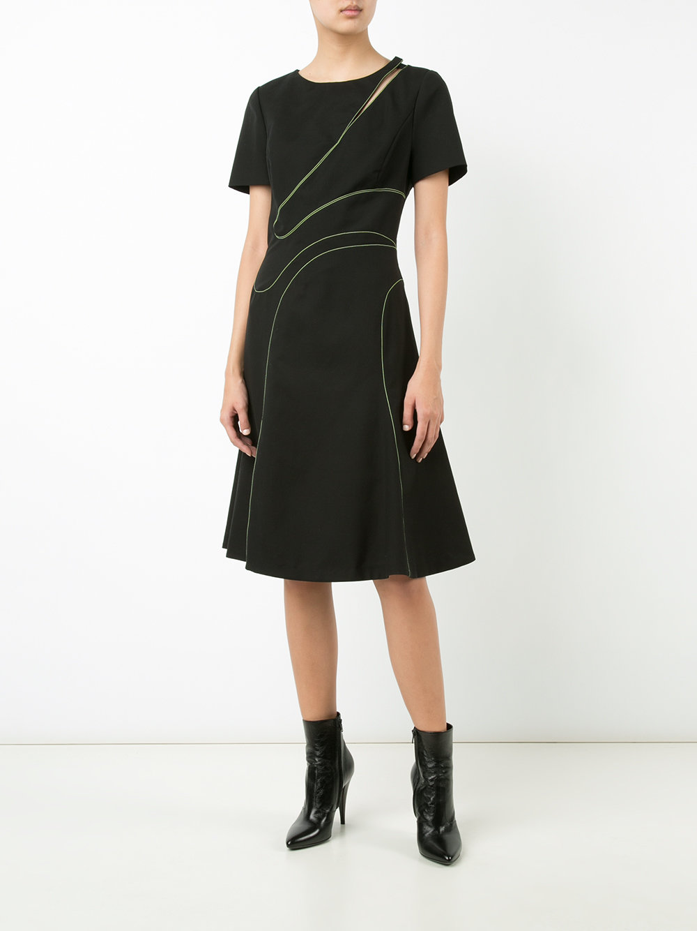 stitched cut-out dress