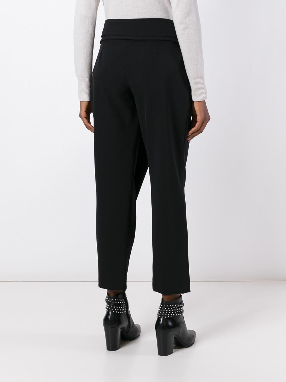 wrap detail cropped trousers