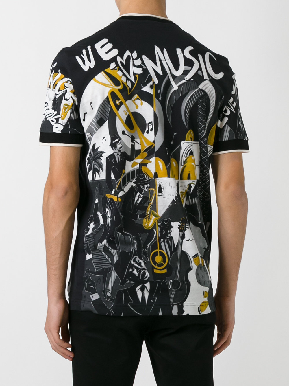 musical print T-shirt