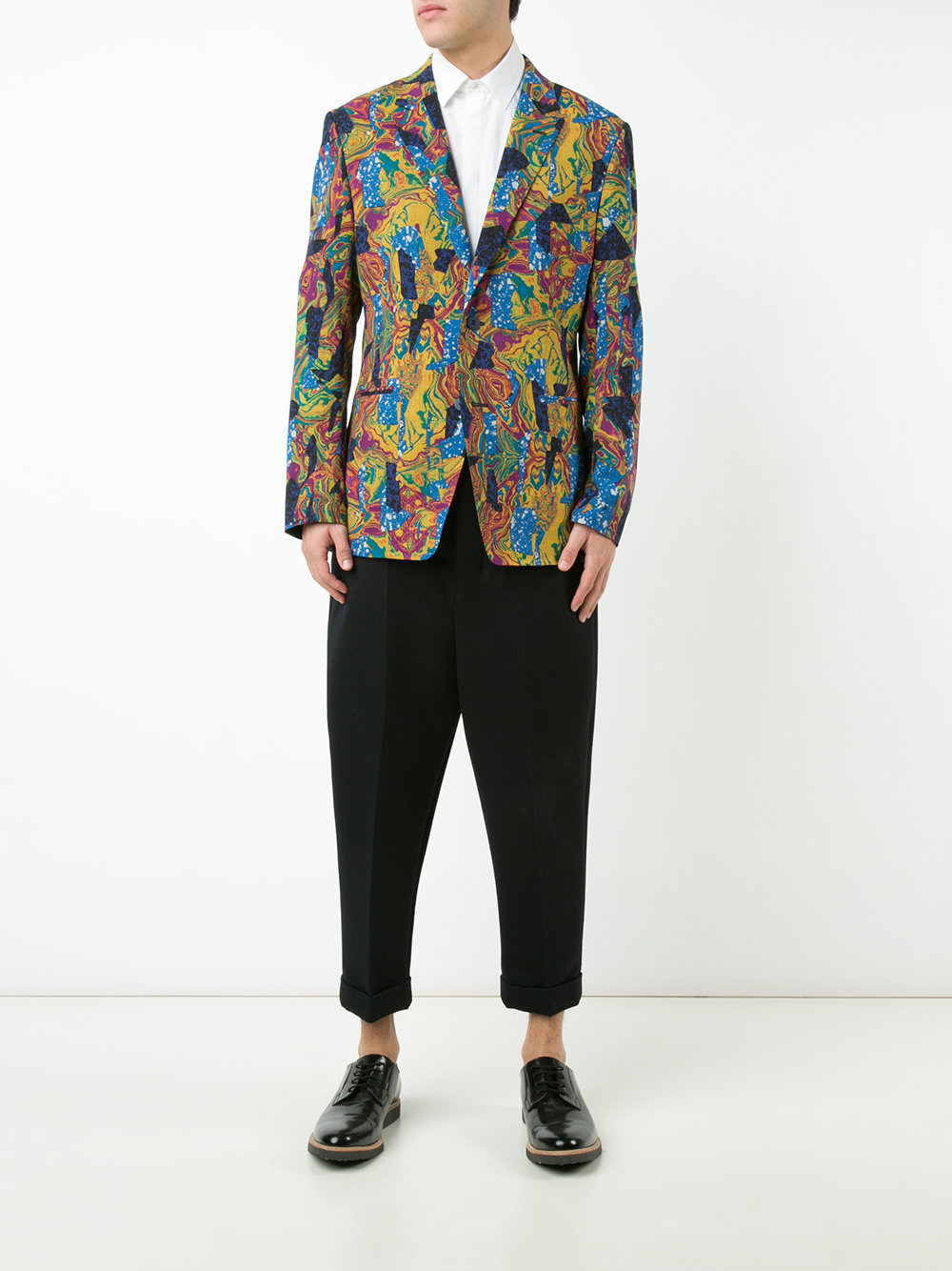 geometric abstract print blazer