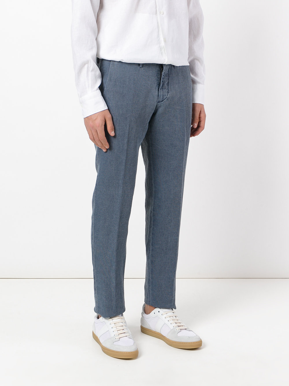 tailored denim trousers