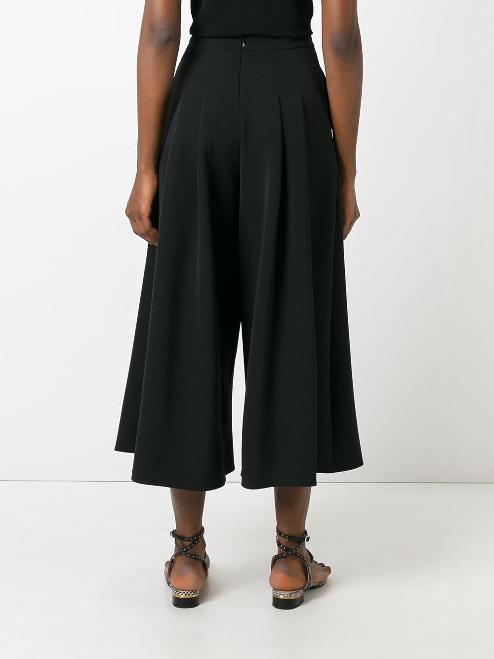 pleated wide-legged cropped trousers