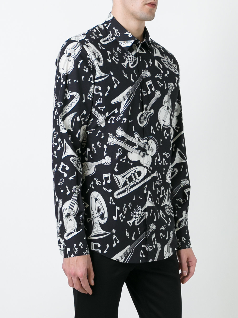 musical instrument print shirt
