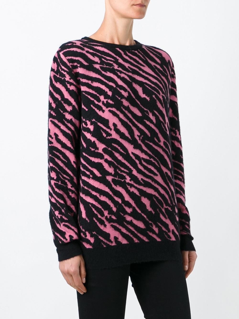 zebra pattern pullover