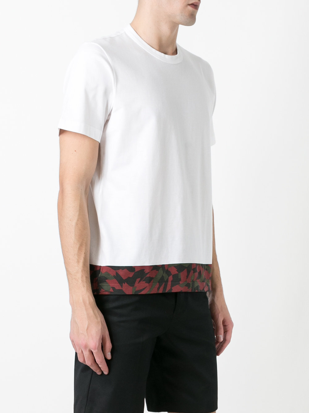 printed trim T-shirt