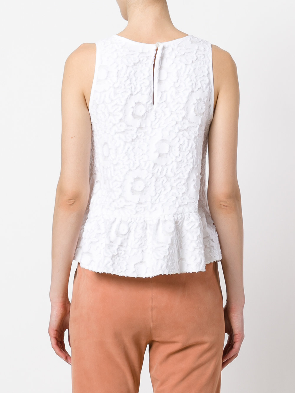 floral pattern ruffled tank