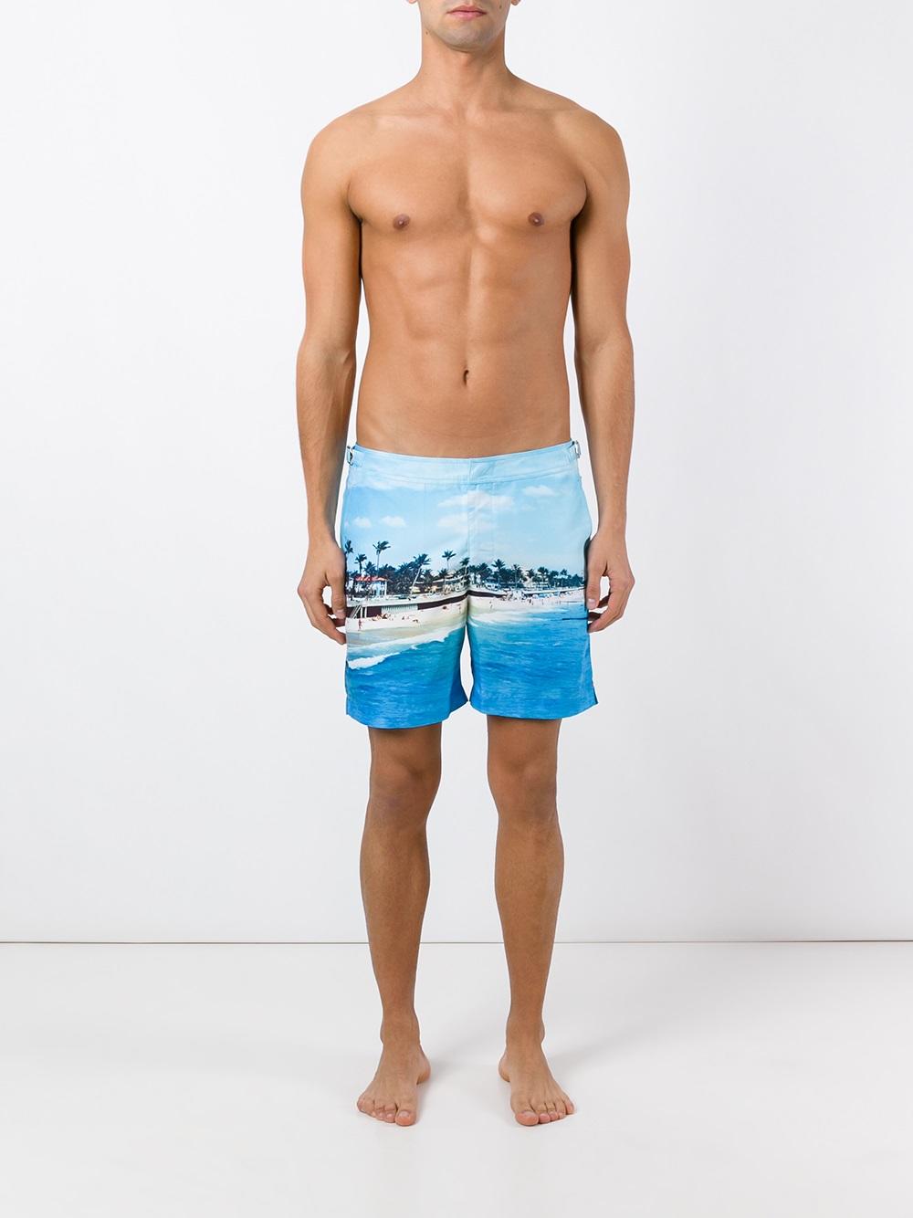 beach print swim shorts