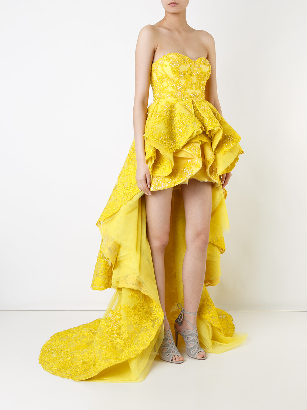 embellished hi-low gown 