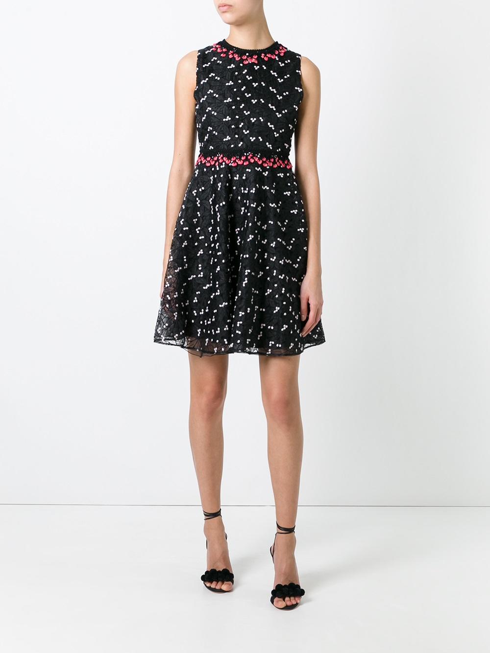 pleated trim dress