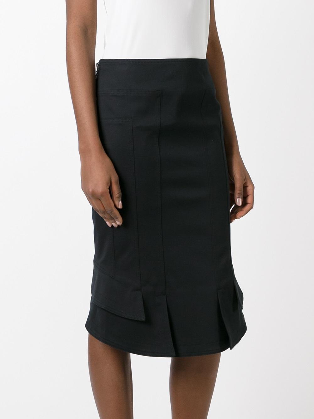 flared hem fitted skirt 