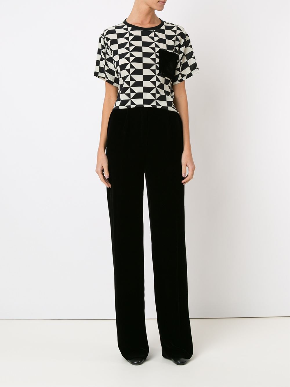 high-waisted trousers