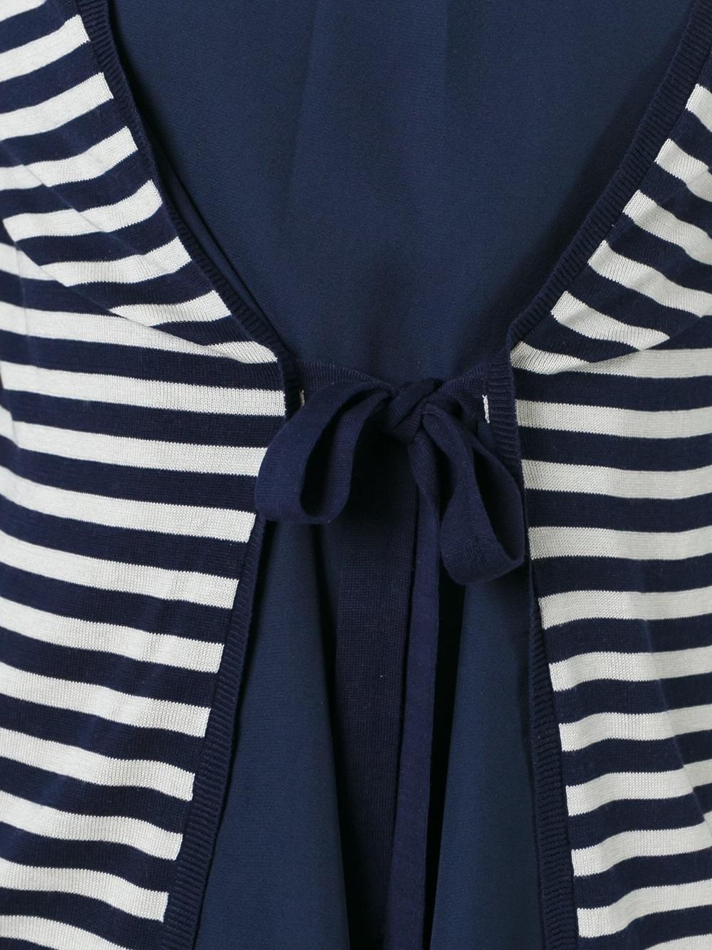 tied front striped blouse