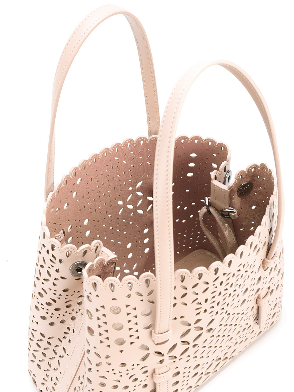 circular pattern perforated tote