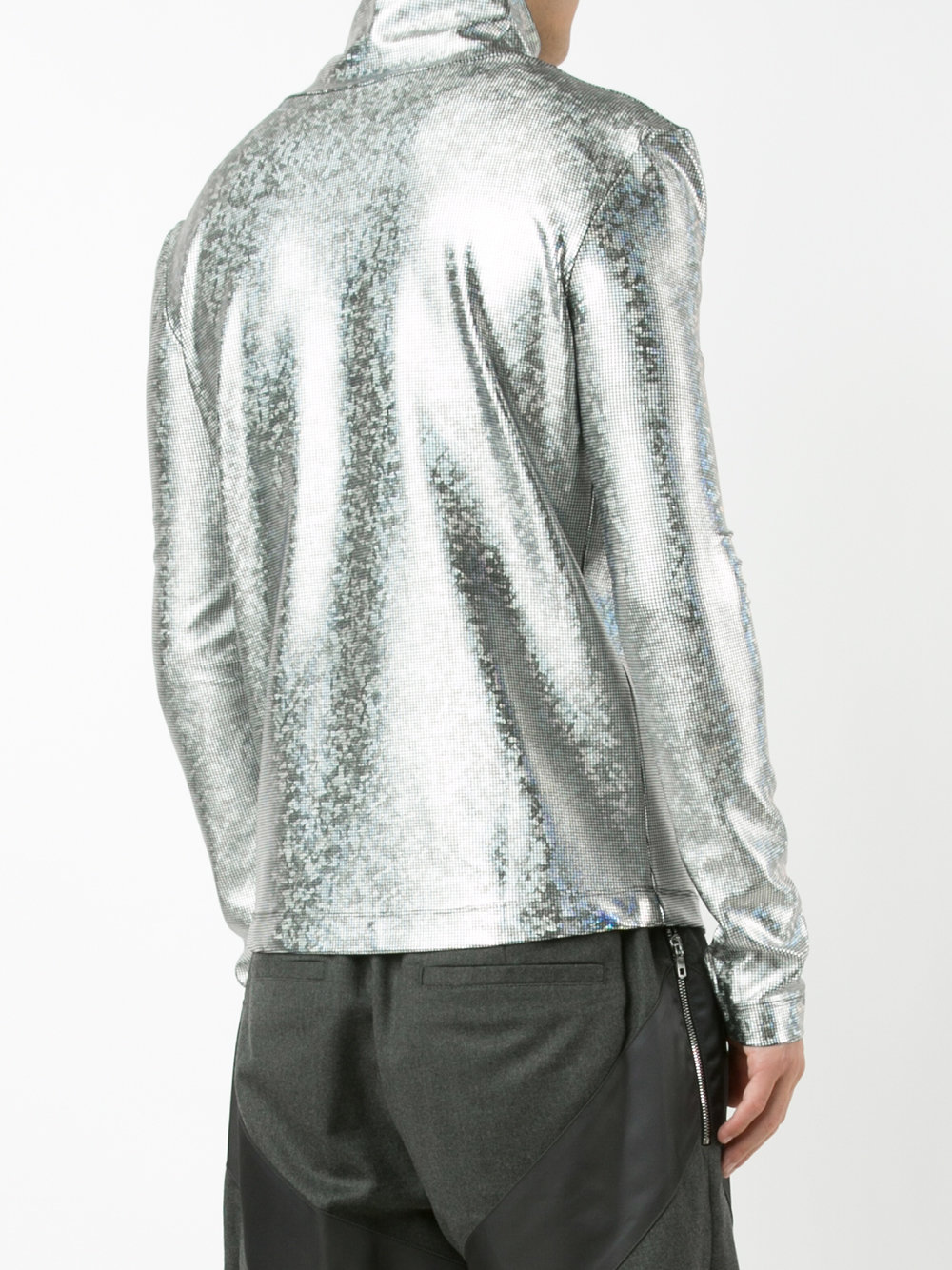 metallic palms turtleneck sweatshirt