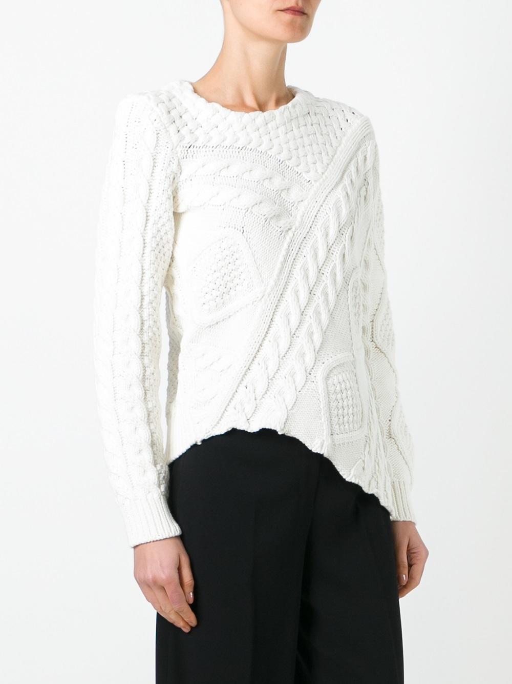 asymmetric cable knit jumper