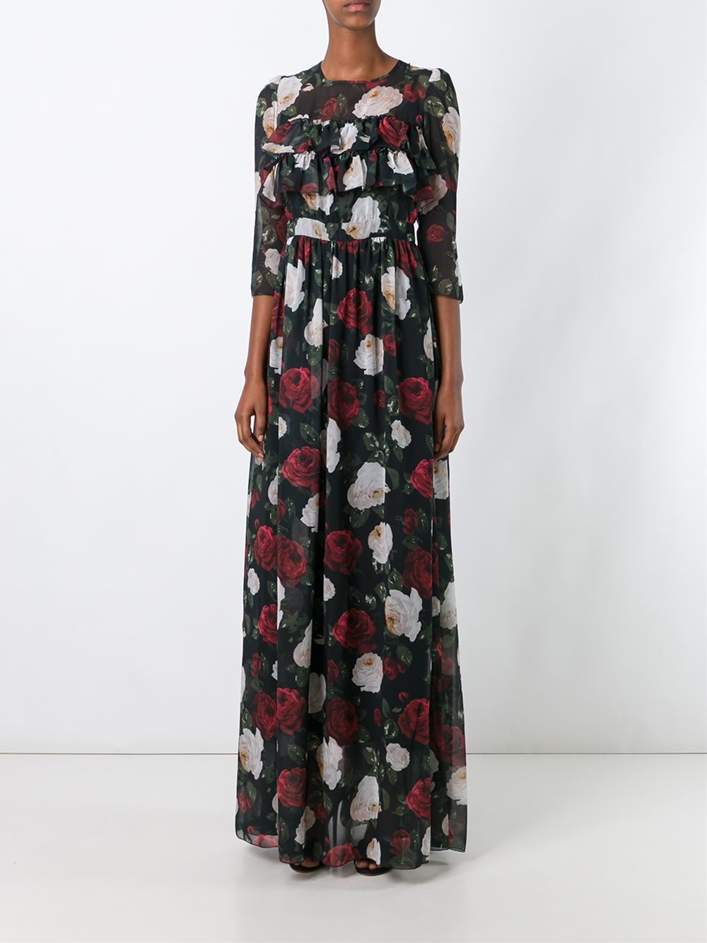 floral print ruffled dress