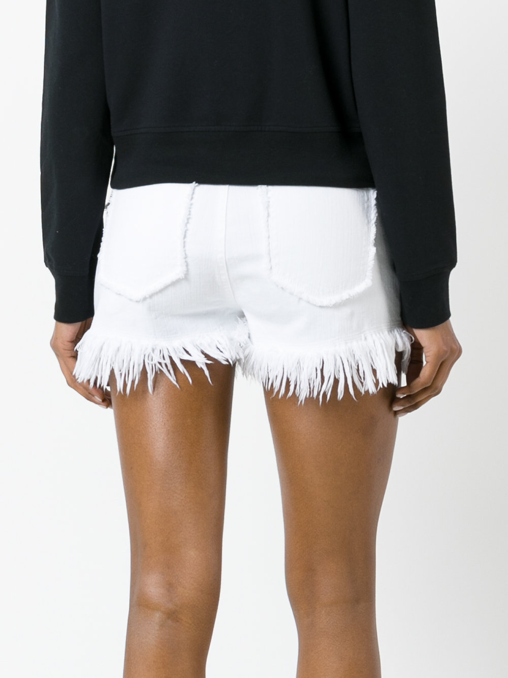 frayed hem denim shorts
