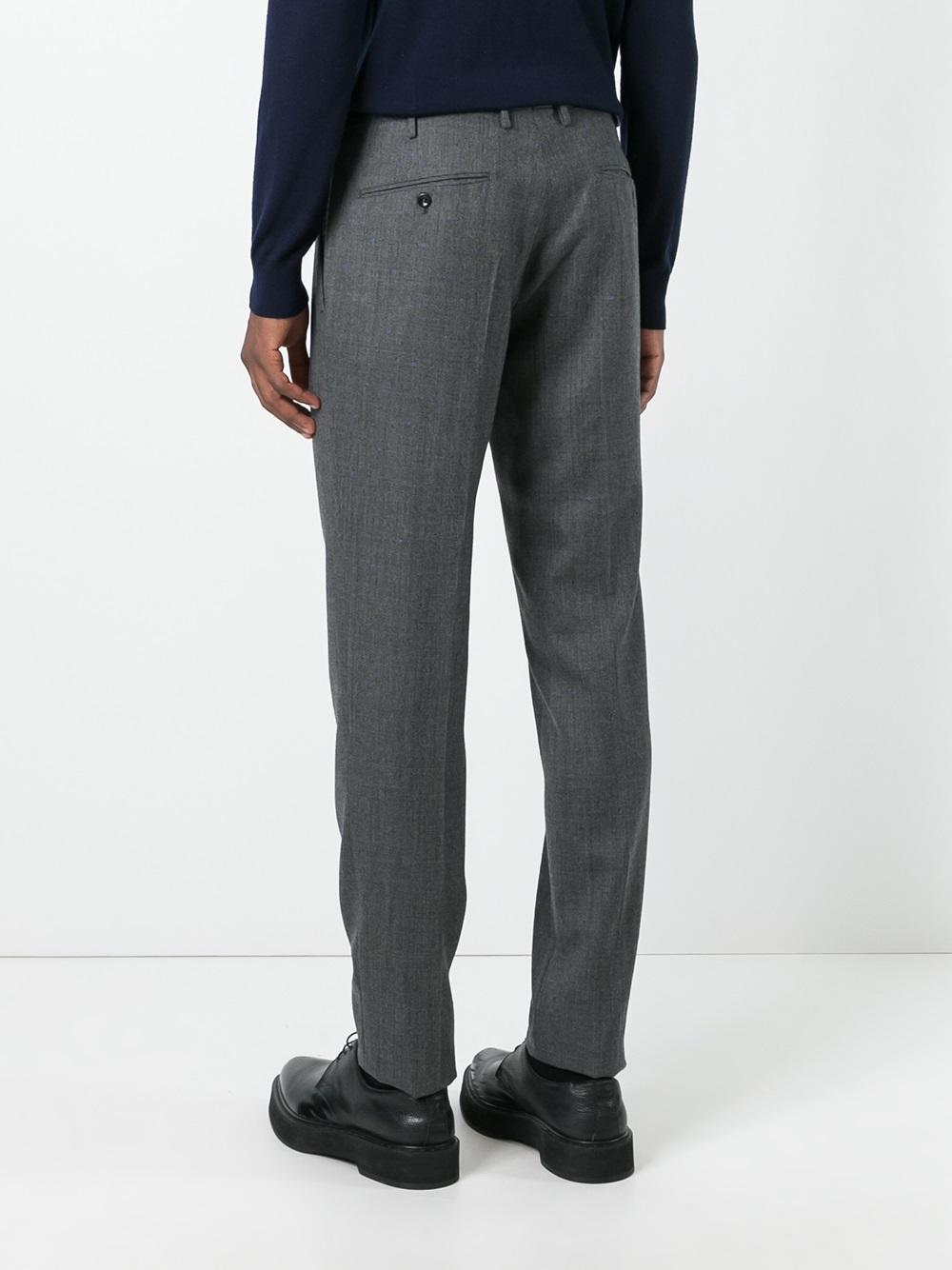 pleated slim fit trousers