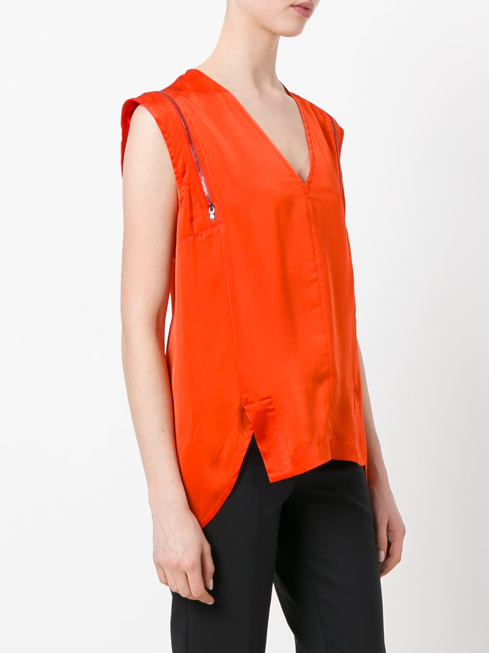 zip detail shift blouse