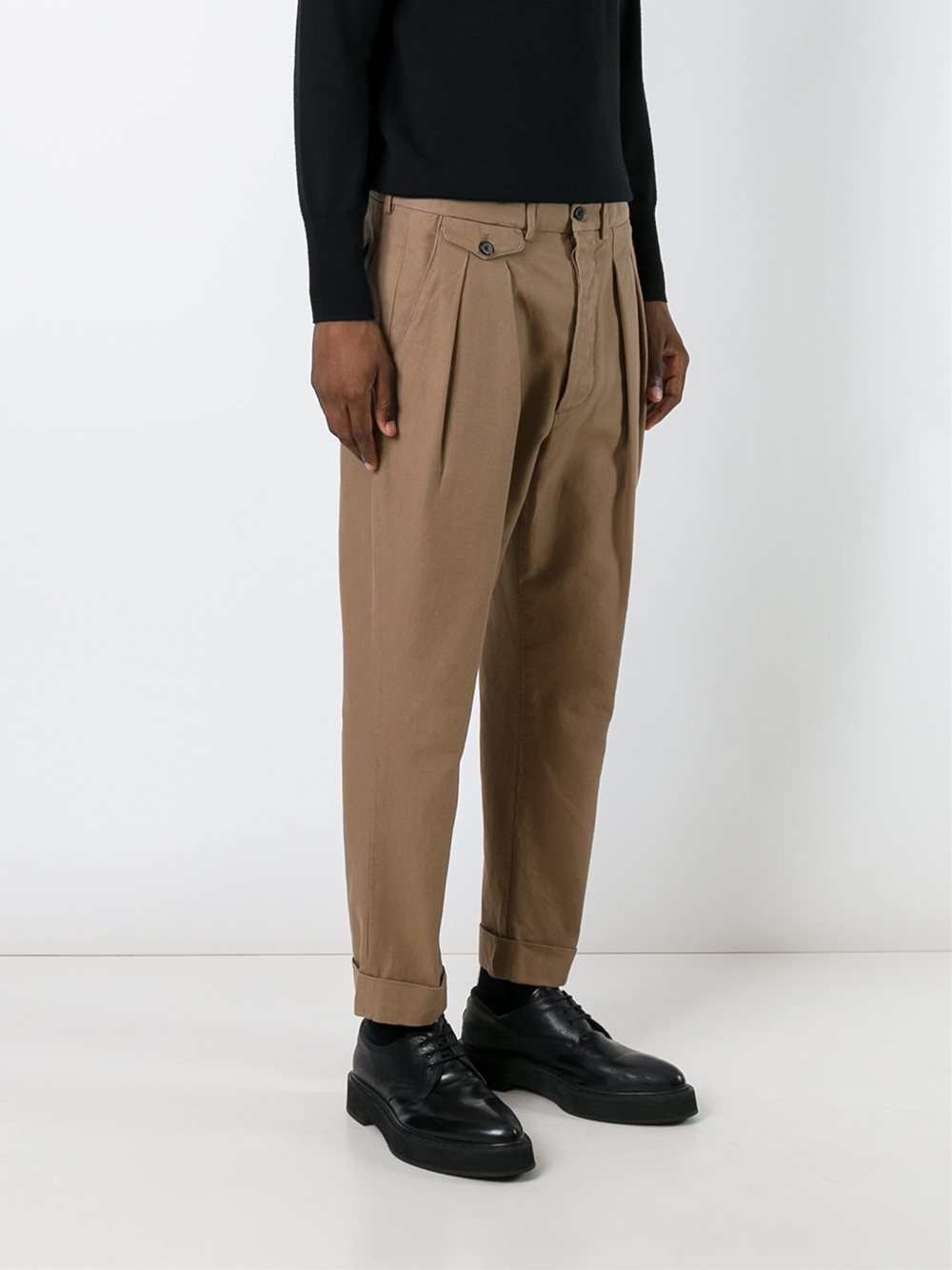 pleated tailored trousers