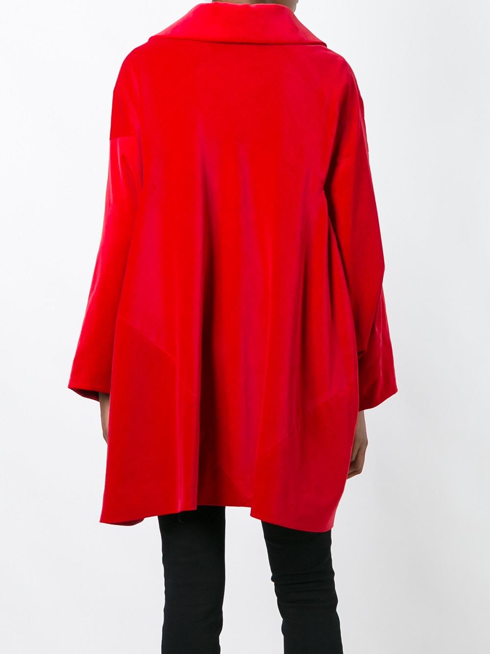 buttoned mid coat