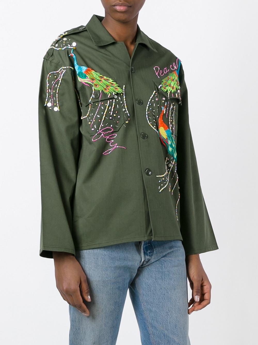 peacock embroidered jacket