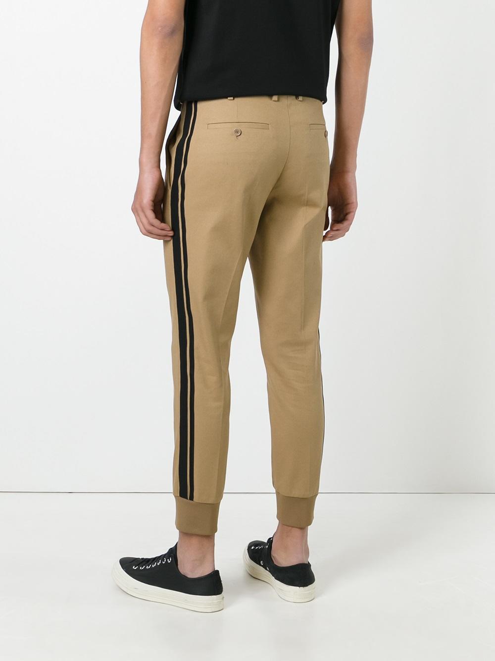 contrast piped trousers