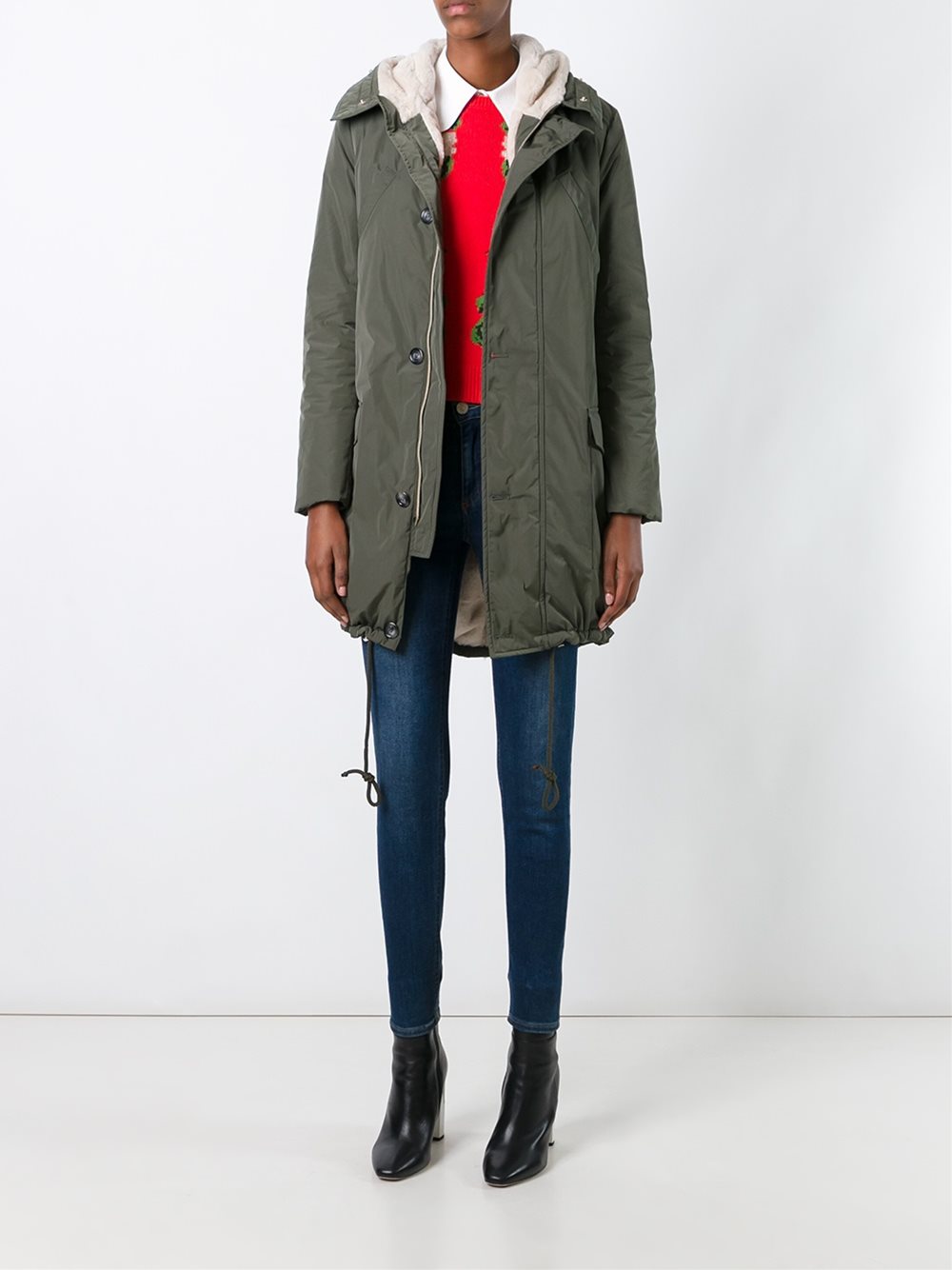 furred hoodie parka coat