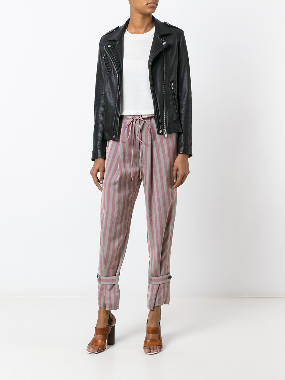 striped cropped trousers