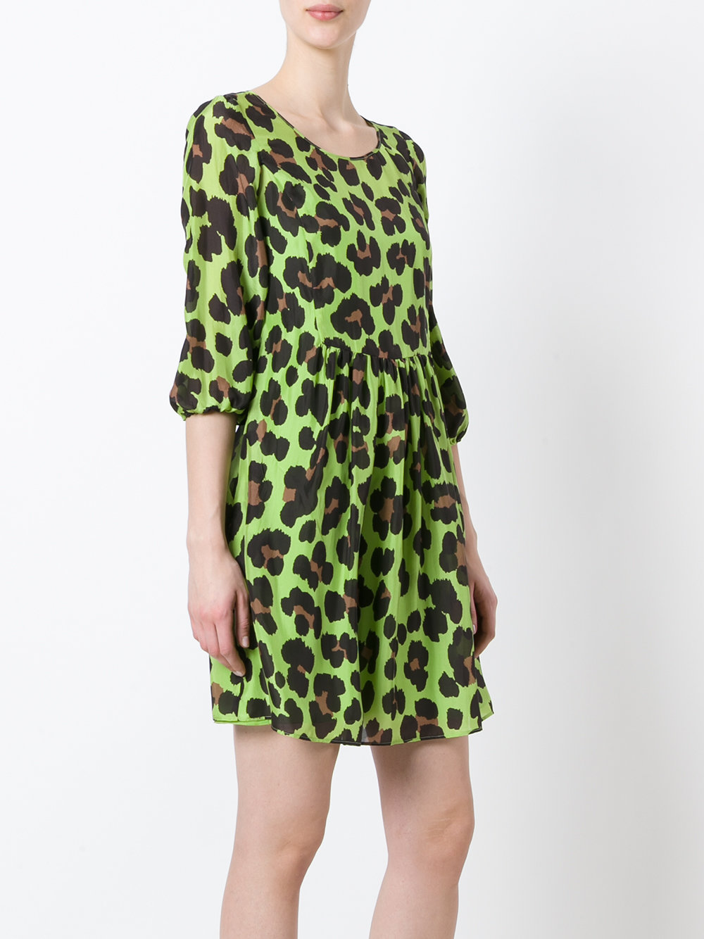 leopard print flared dress