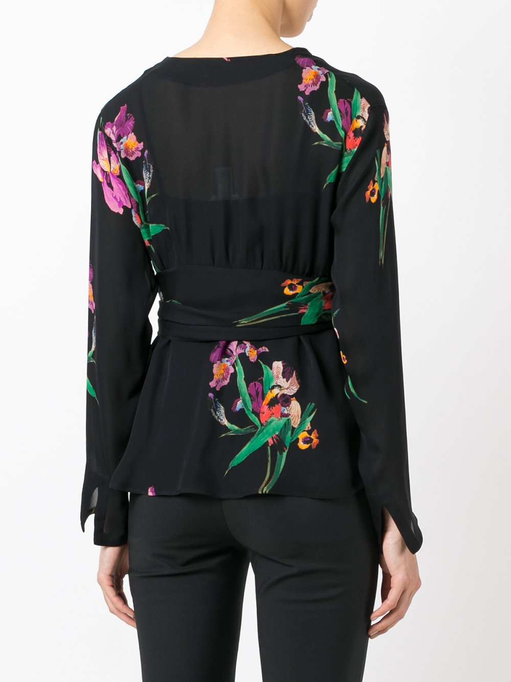 v-neck wrap blouse