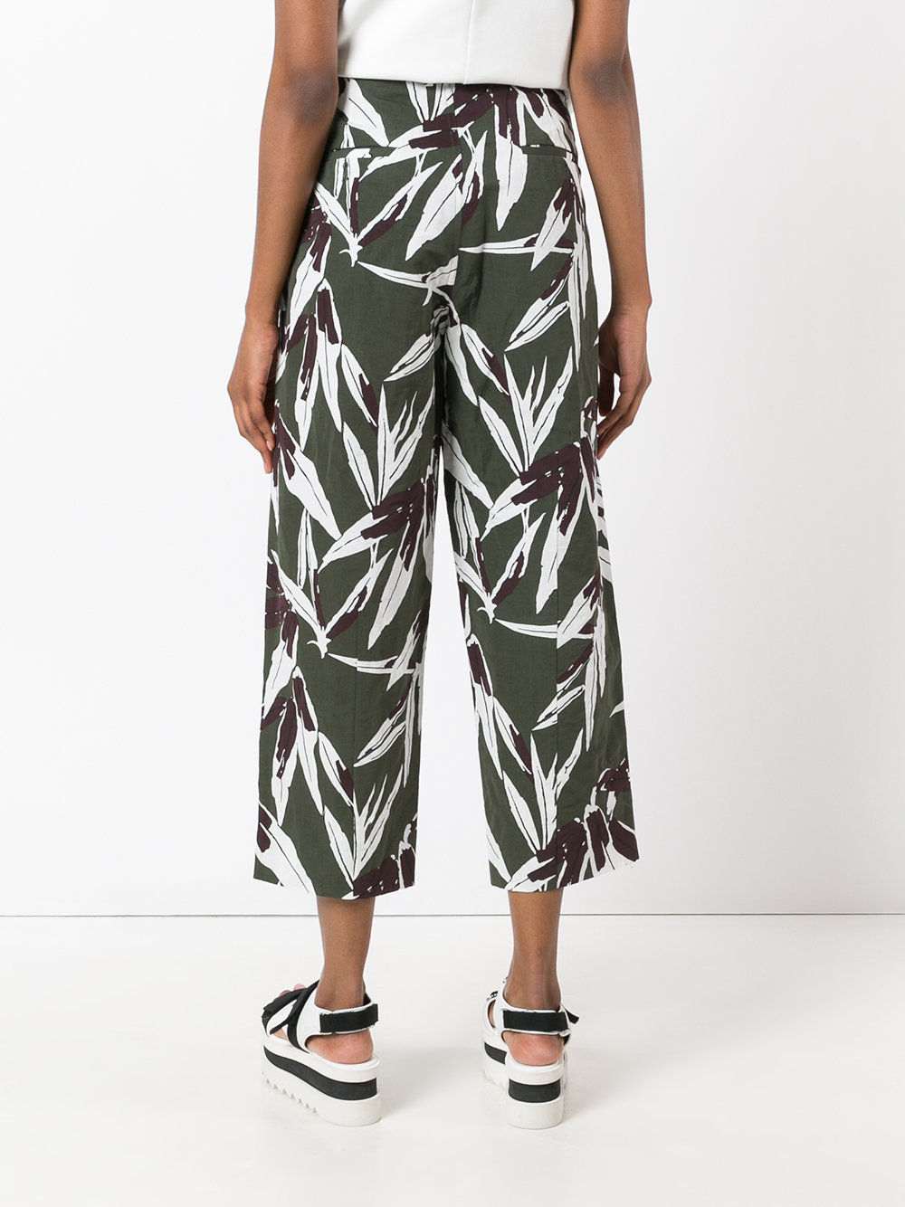 cropped high-waist trousers