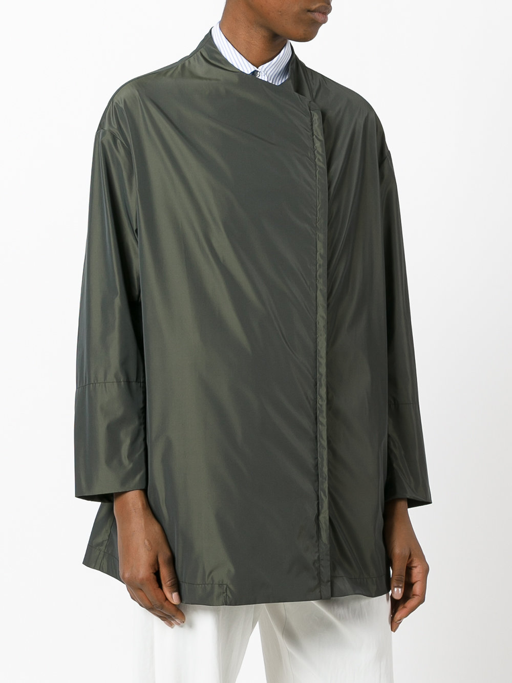 minimal asymmetric front jacket