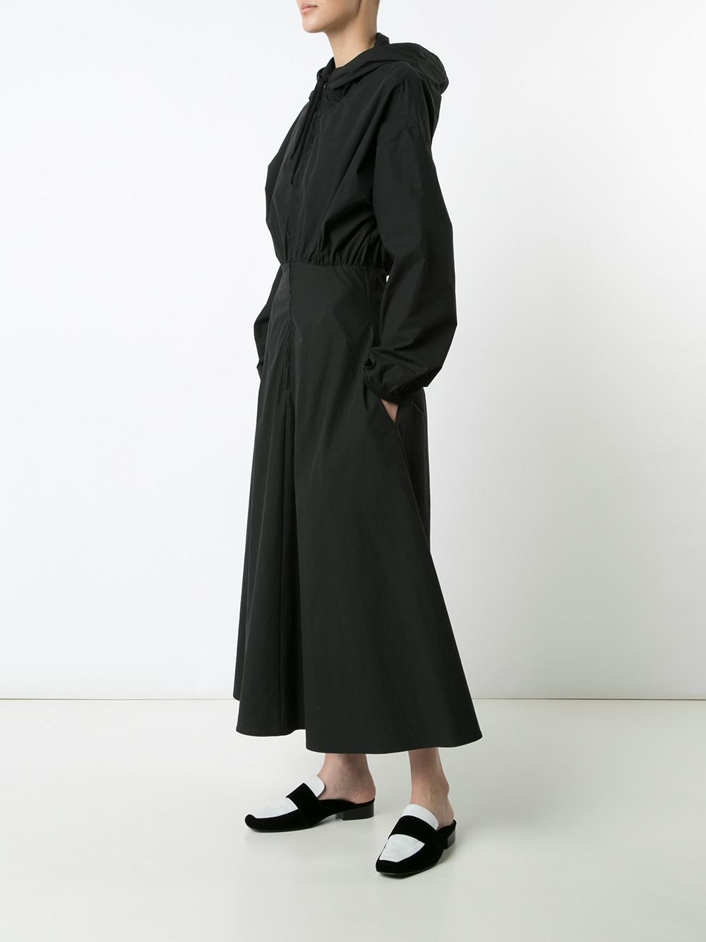 flared hooded dress