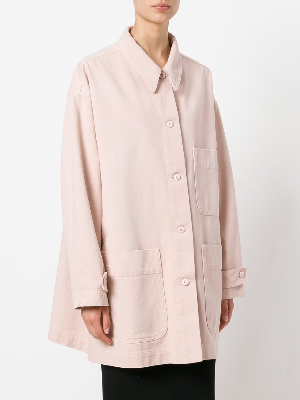 multi-pockets oversized coat