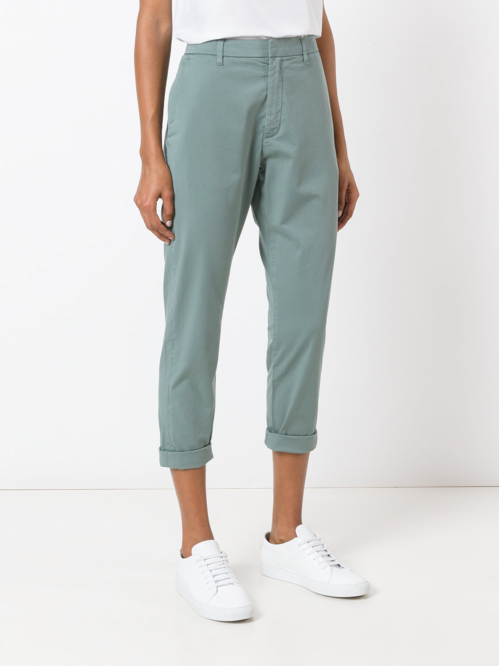 folded hem cropped trousers