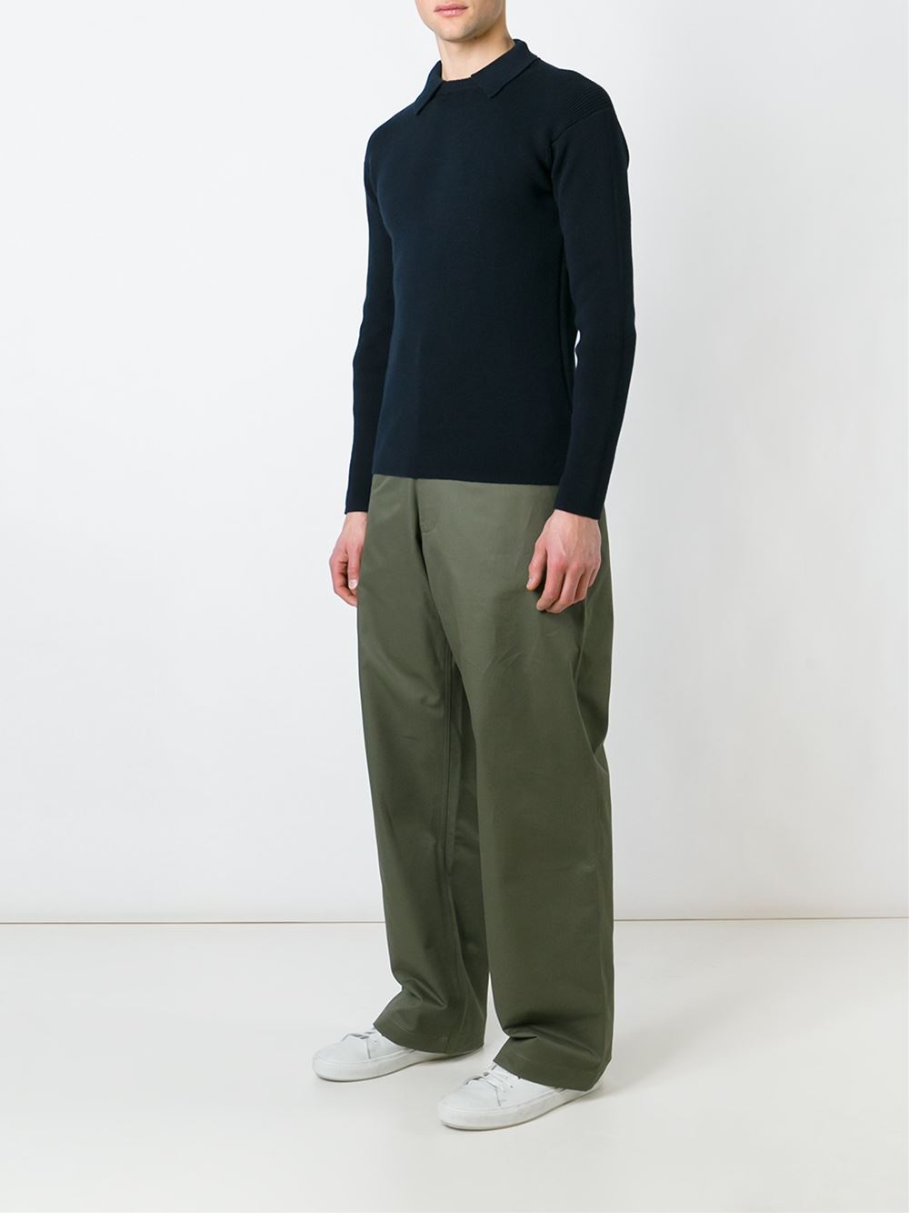 'Collared Rib Crewn Neck' jumper