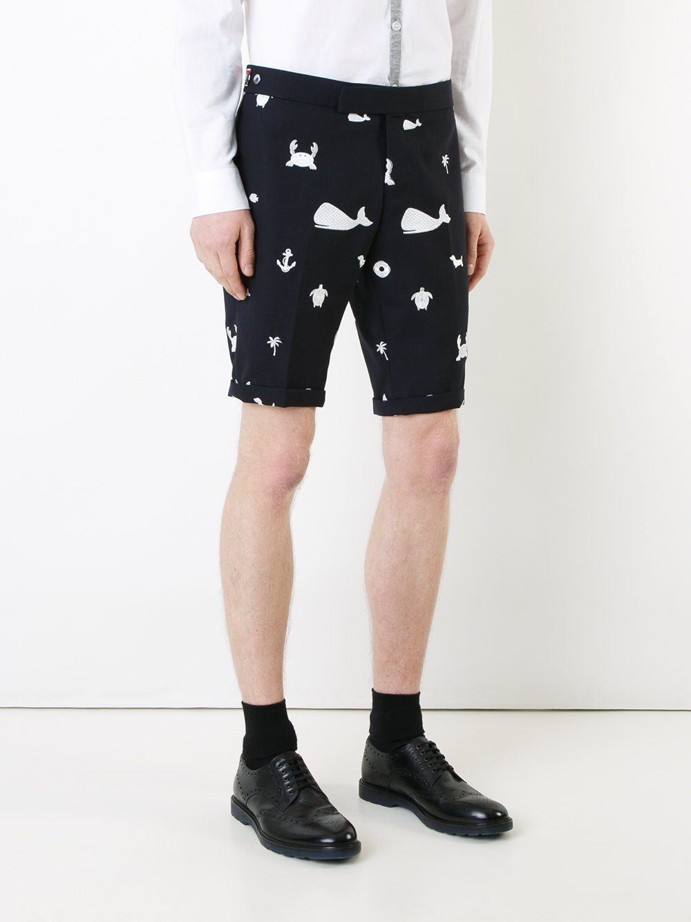 printed chino shorts