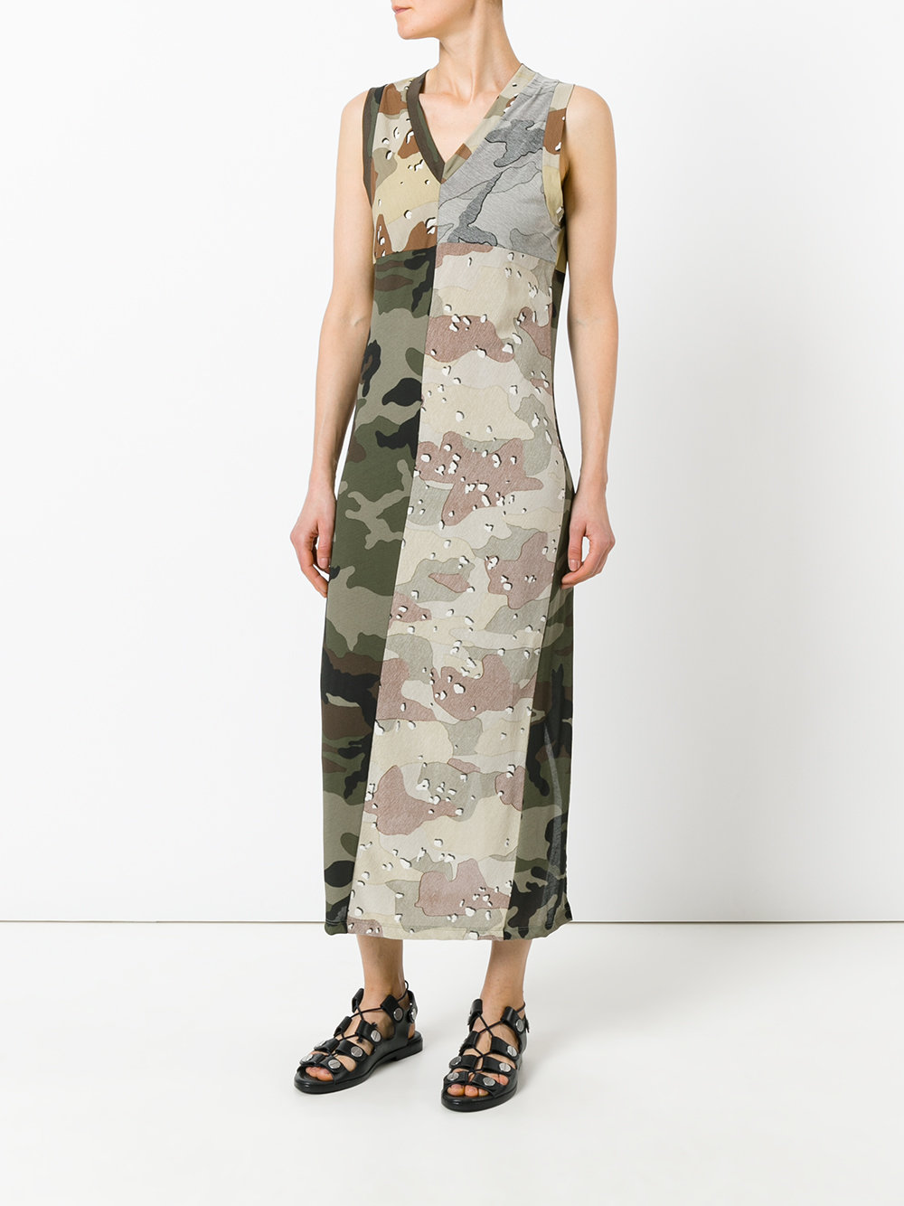 camouflage print maxi dress
