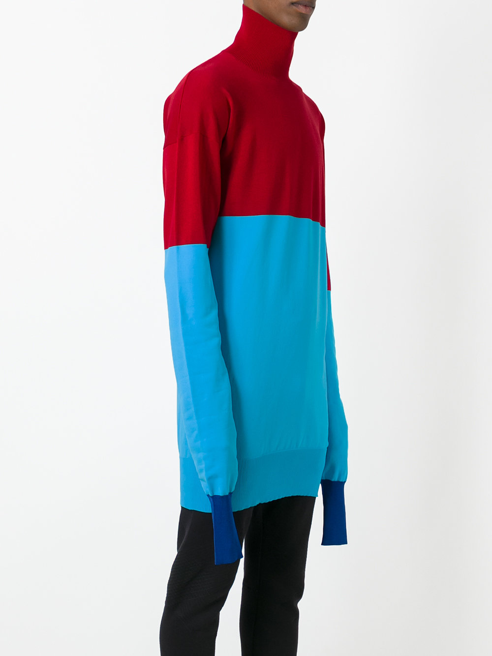 roll neck bicolour jumper