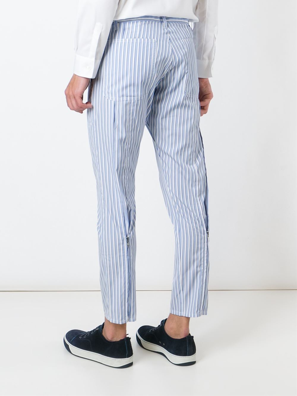 striped fitted trousers