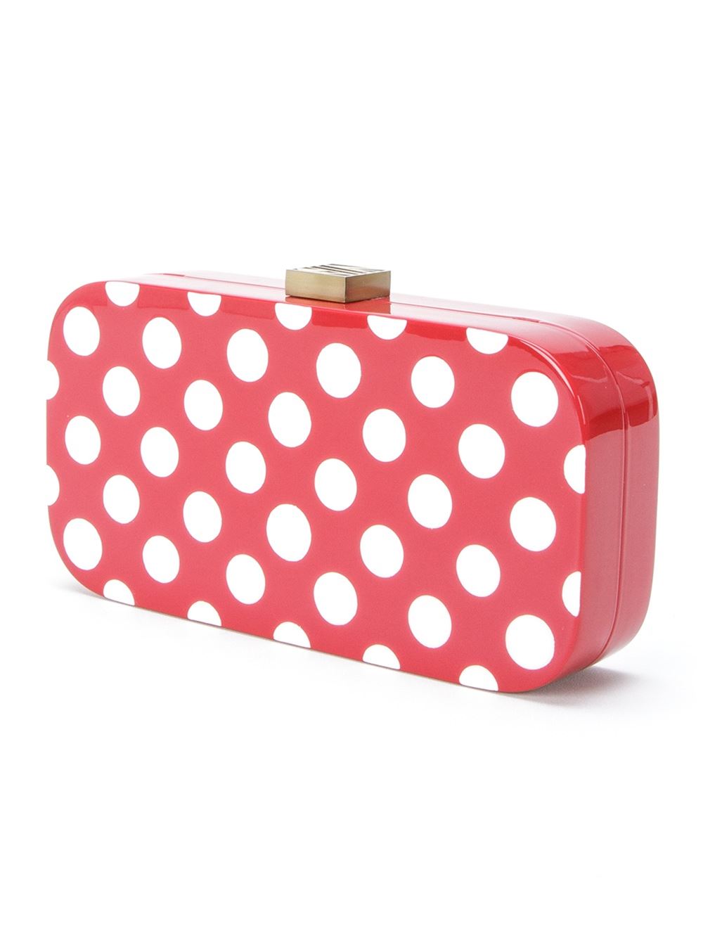 polka dot enamelled clutch