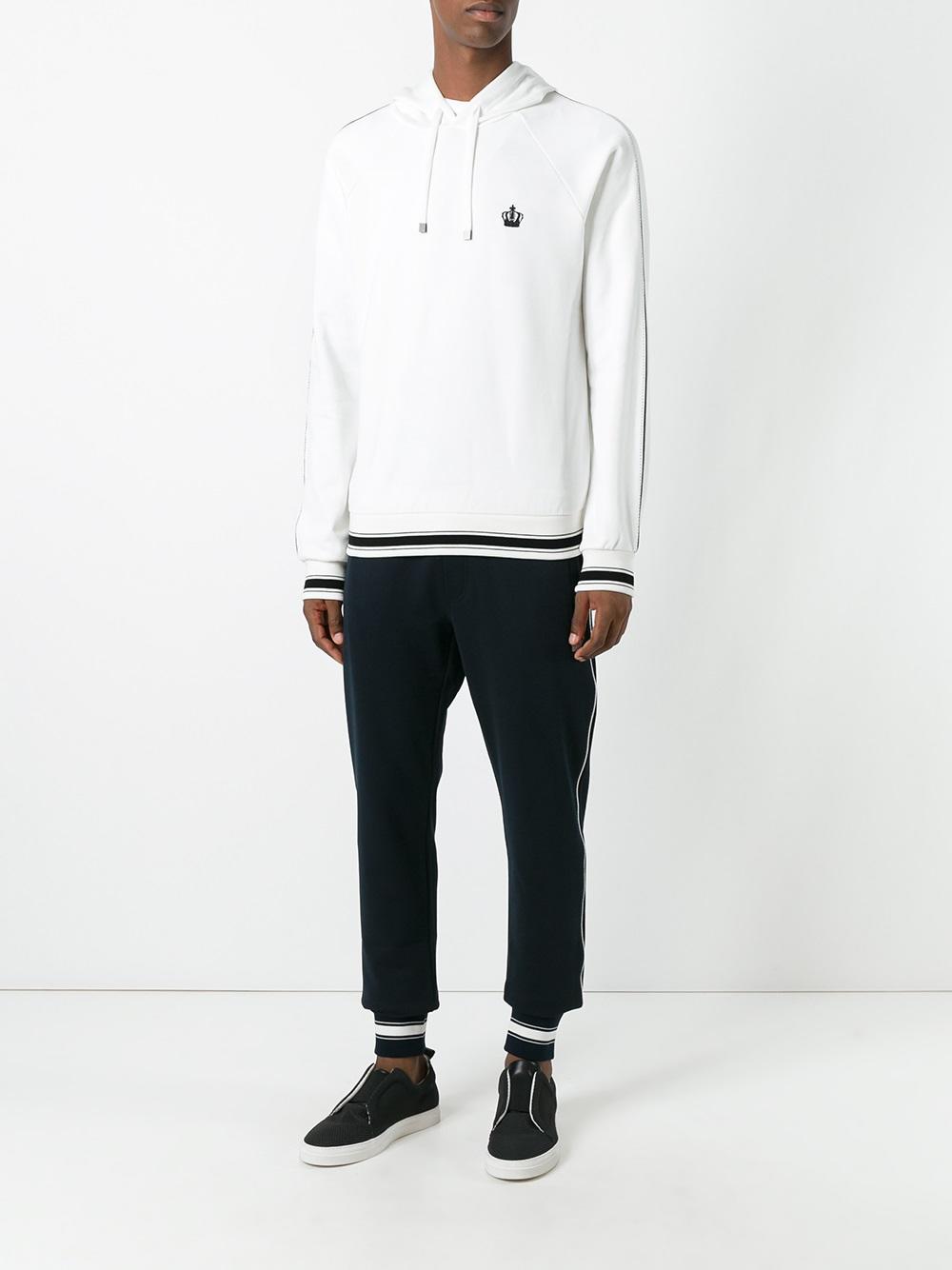 embroidered crown hoodie